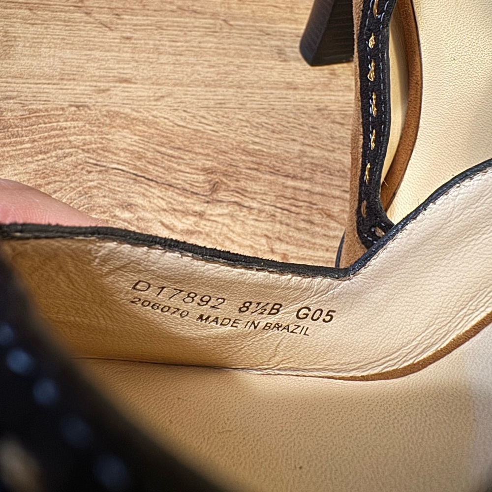 Cole Haan Lorenza Two-Tone Suede Scalloped Peep-Toe Pumps Size 8.5 - Picture 11 of 11